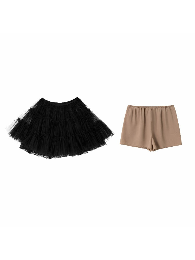 Lace Layered Mini Skirt