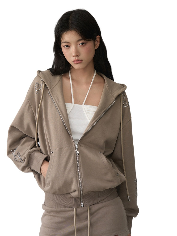 Rivet Loose Zip-up Hoodie