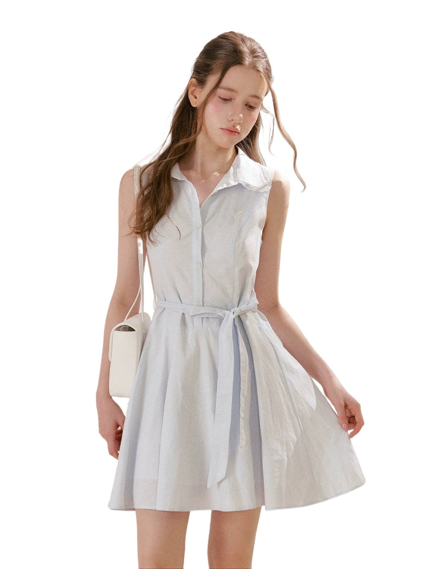 Blue Sleeveless Polo Mini Dress