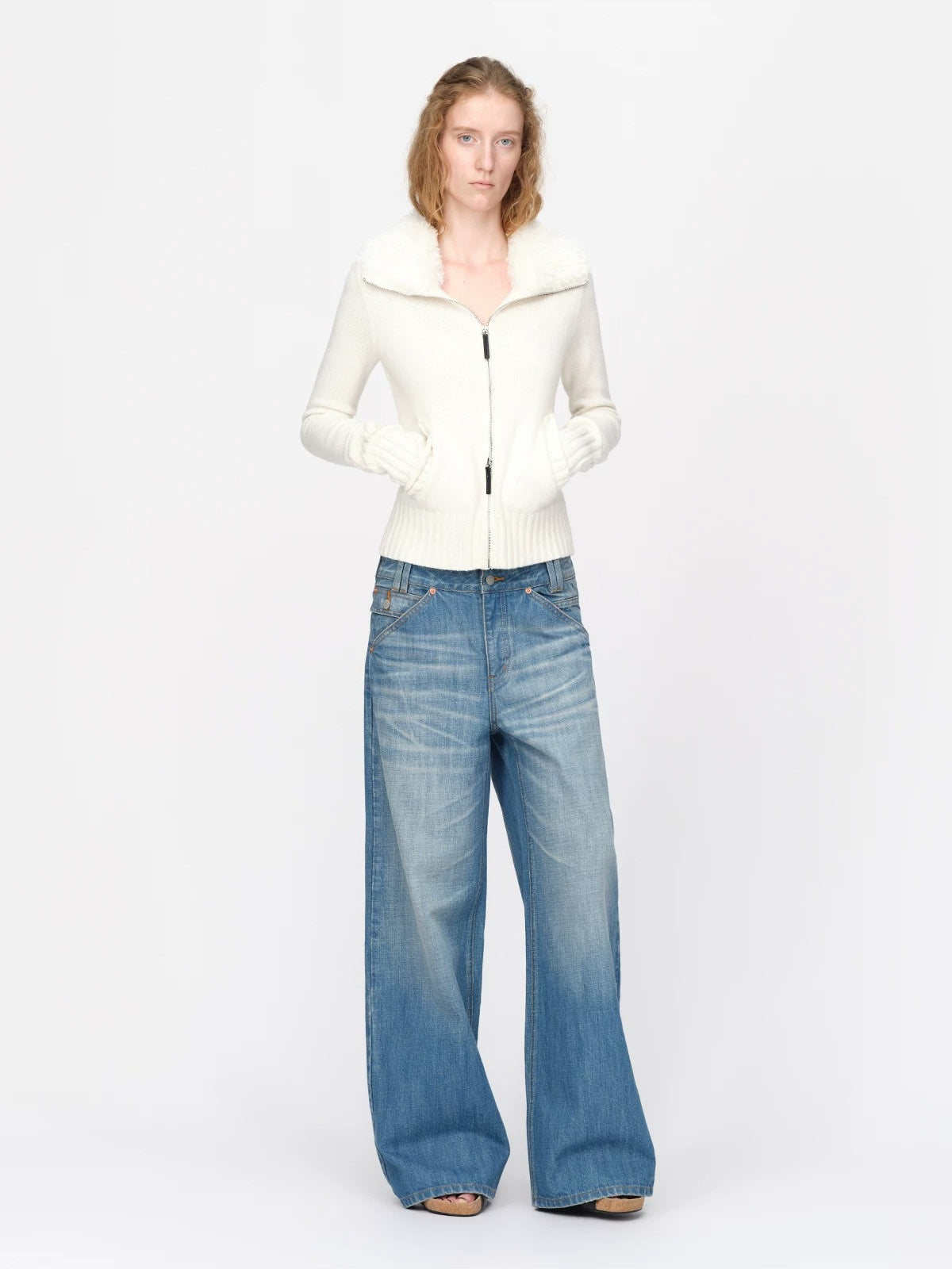 Vintage Washed Straight Leg Jeans