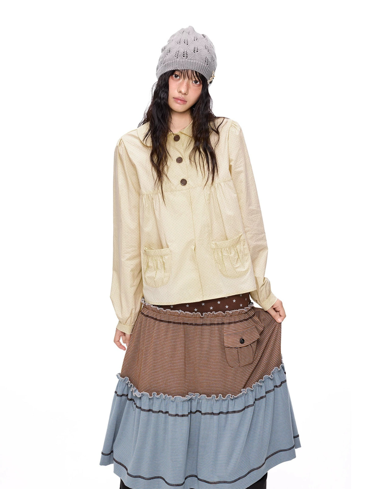 Polka Dot Doll Collar Shirt