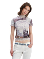Breathable Mesh Two-Piece Rolled Sleeve Tee