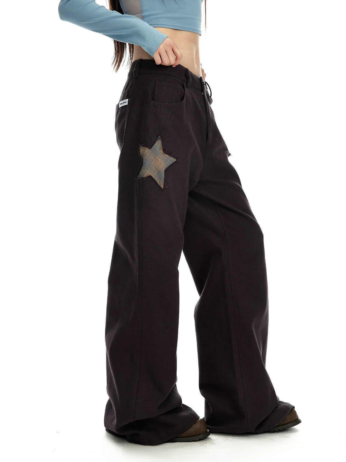 Star Patch Wide Leg Pants