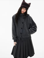 Hooded Button Jacket