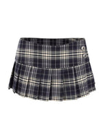 Plaid Pleated Mini Skirt