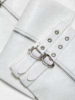 White Leather Leg Warmers