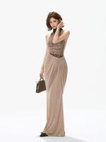 Lace Halter Mermaid Maxi Dress
