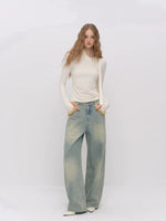 Asymmetric Draped Wool Blend Top