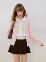 Cable Knit Wool Blend Cardigan