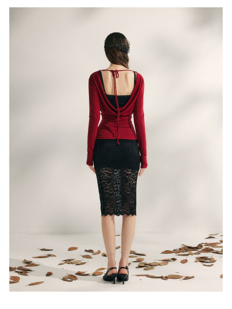 Embroidered Lace Fishtail Dress