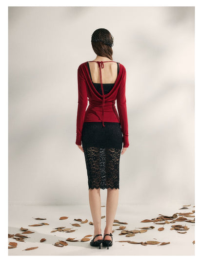 Embroidered Lace Fishtail Dress
