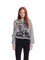 Rhinestone Print Hoodie