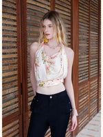 Watercolor Floral Silk Square Scarf