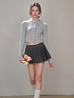 Mist-Grey Pleated Skirt