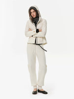 Knit Panel Hooded Down Jacket