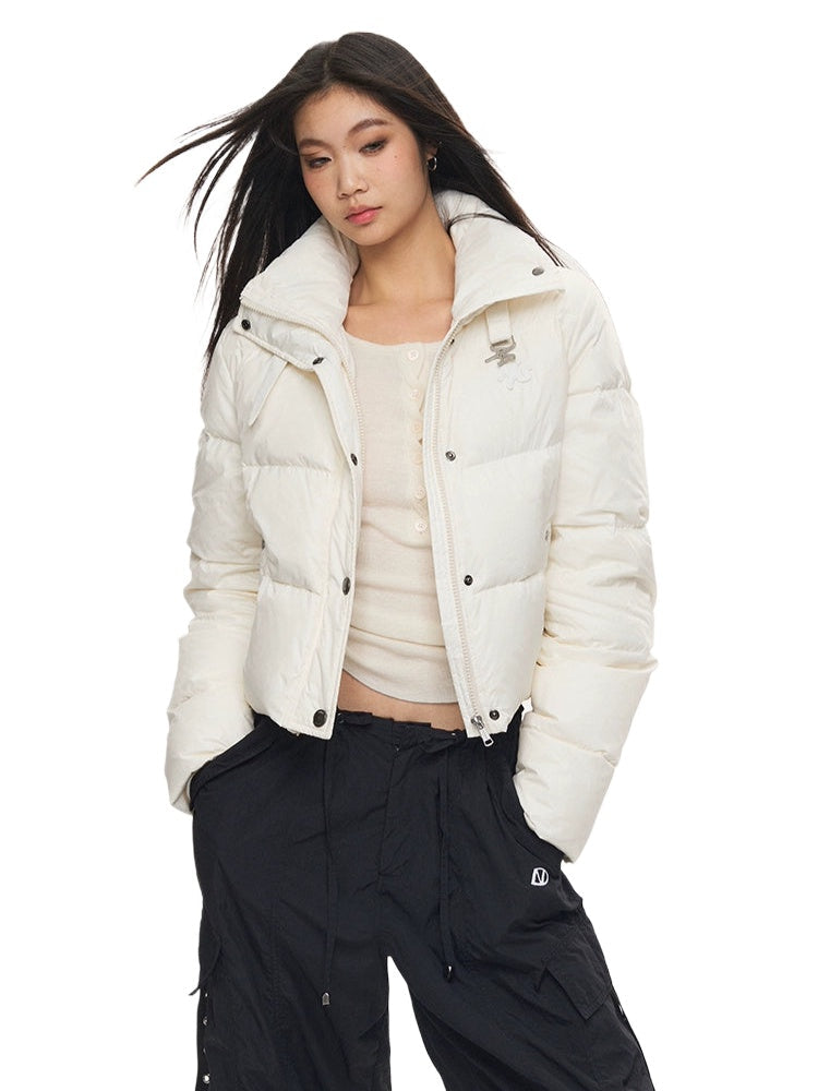 Black &amp; White Pearl Down Short Jacket