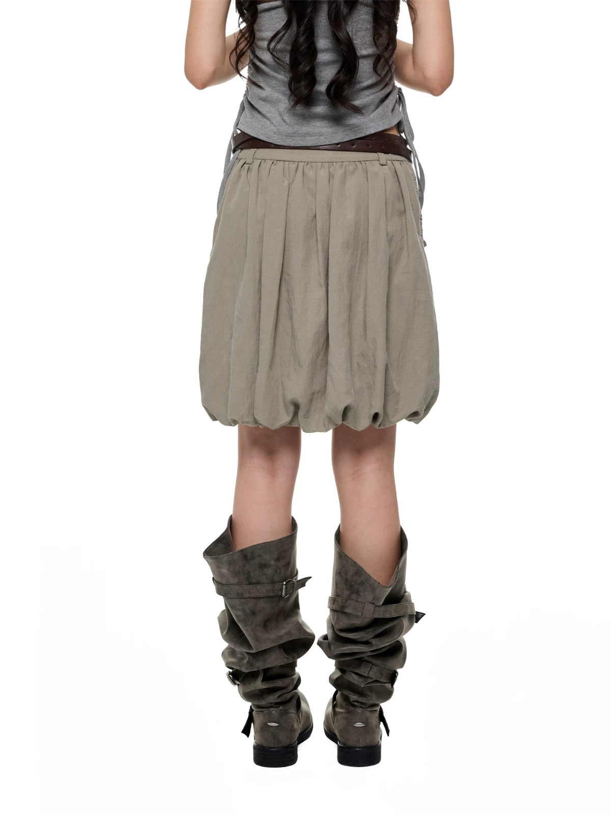 Textured Knit Linen Midi Skirt