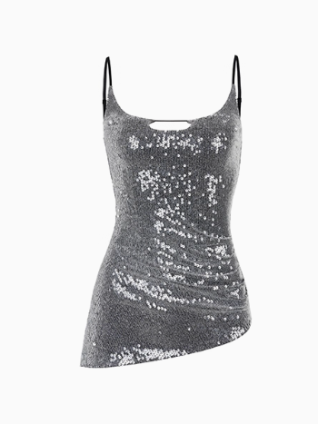 Sequin Sparkly Spaghetti Strap Tank Top