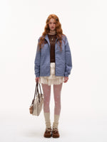 Plaid Contrast Windbreaker Jacket