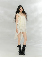 Ruffle Rose Mini Dress