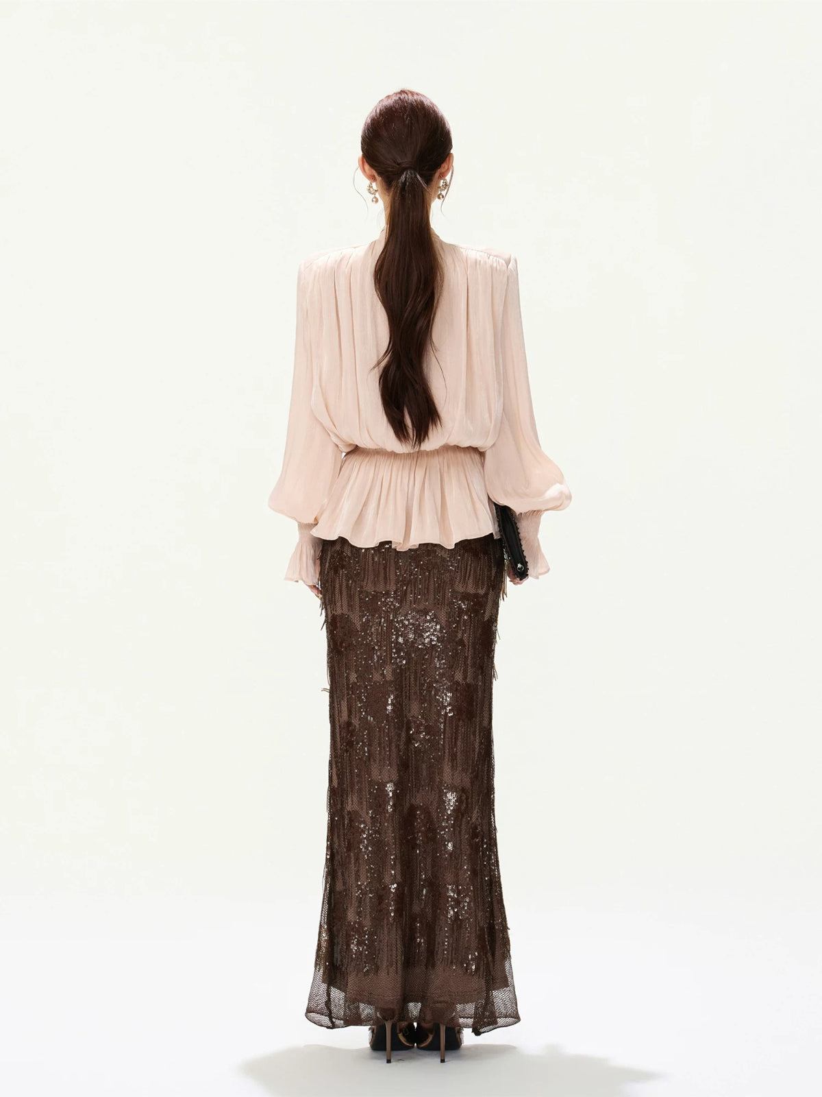 Bow Lantern Sleeve Blouse