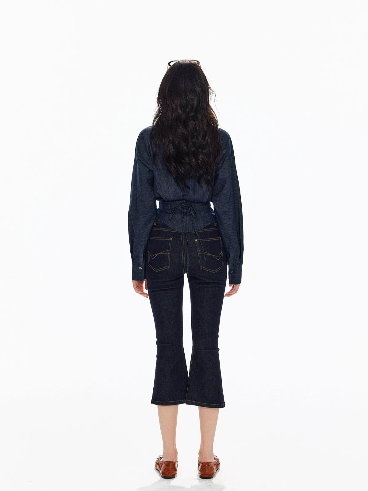 Low Waist Button Flare Pants