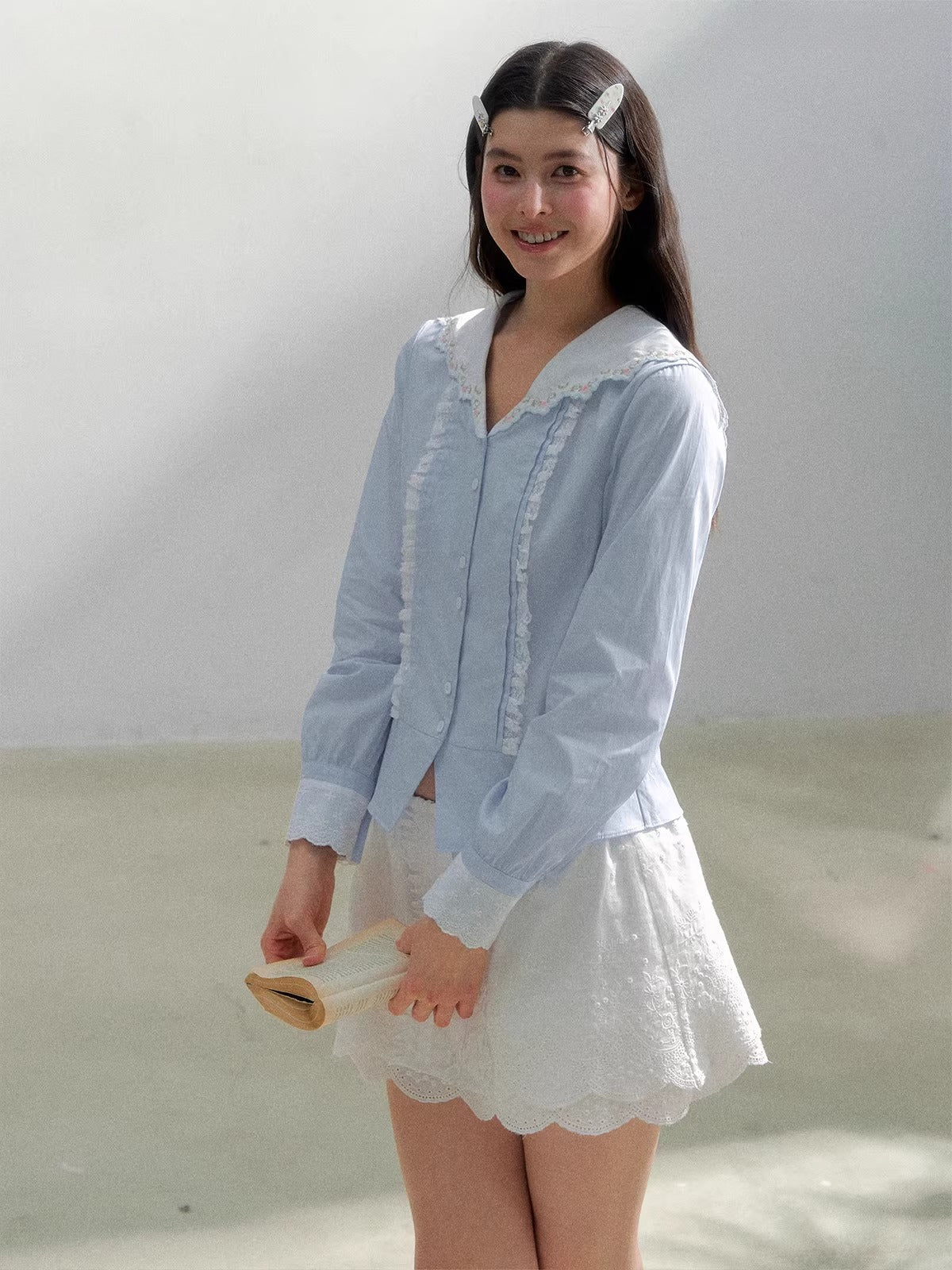 Blue Sailor Embroidered Shirt