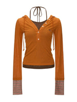 Layered Hooded Contrast Top