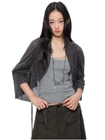 Korean Drawstring Knit Cardigan