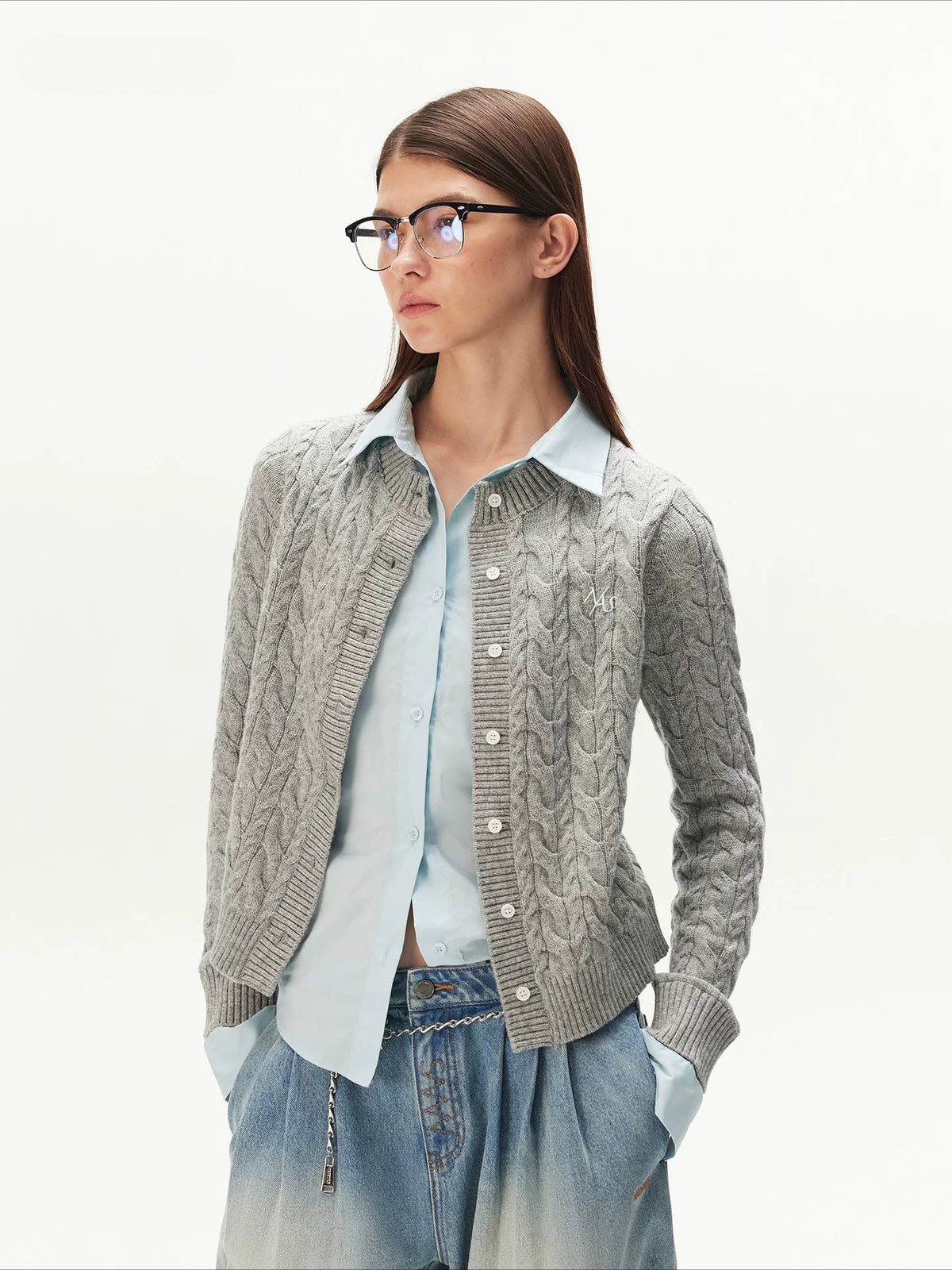 Cloud Wool Patchwork Cardigan