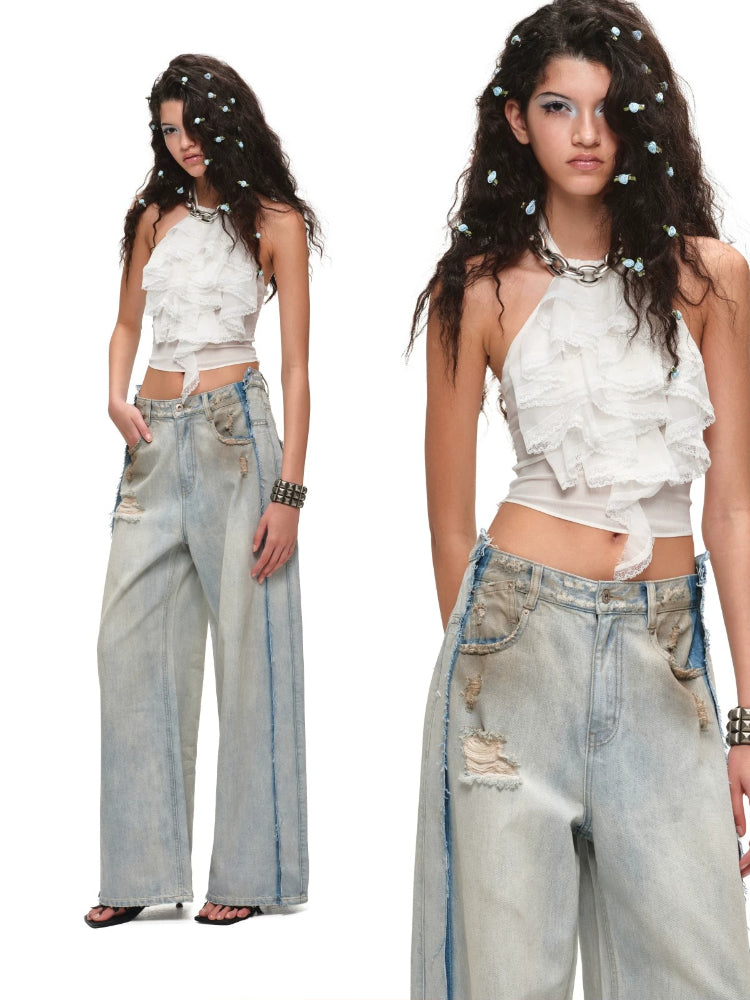 Layered Ruffle Halter Top
