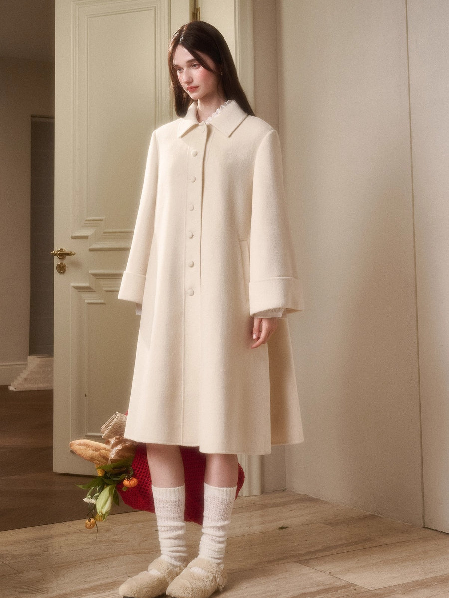 Playful Winter 100% Wool Cape Coat