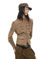 Vintage Suede Stand Collar Jacket