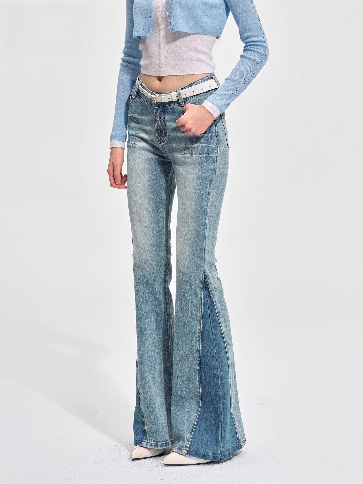 Equestrian Washed Flared Jeans