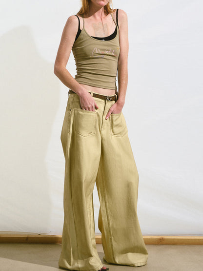 Vintage Washed Loose Casual Wide-Leg Pants