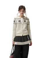 Deer Fair Isle Knit Cardigan
