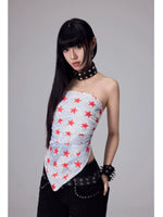 Silk Scarf Print Bandeau Top