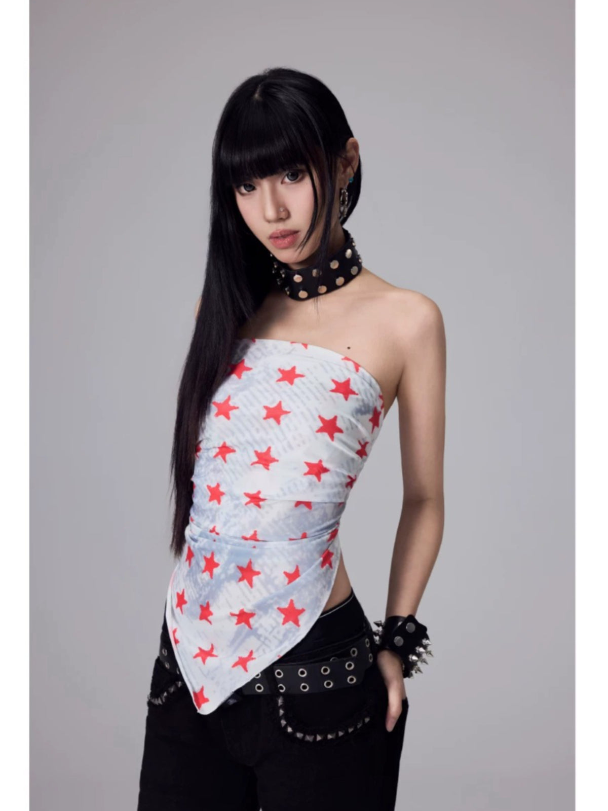 Silk Scarf Print Bandeau Top