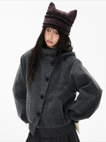 Hooded Button Jacket