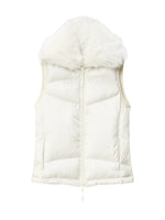 Vintage Fur Collar Down Vest Jacket