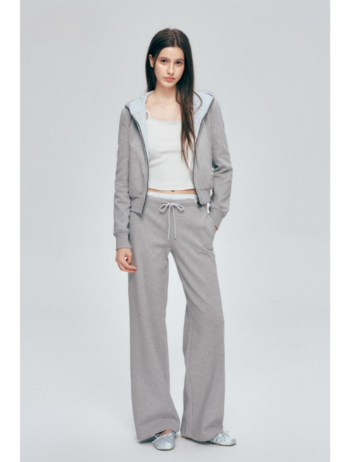 Contrast Hoodie Set