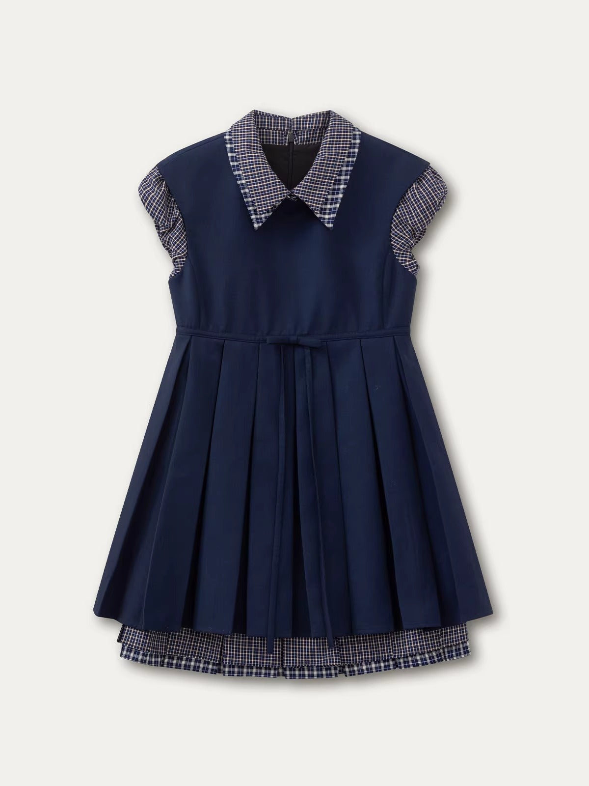 Gray Layered Collar Shirt Dress