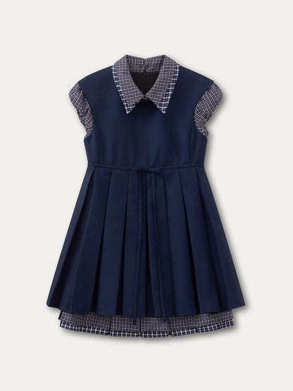 Gray Layered Collar Shirt Dress