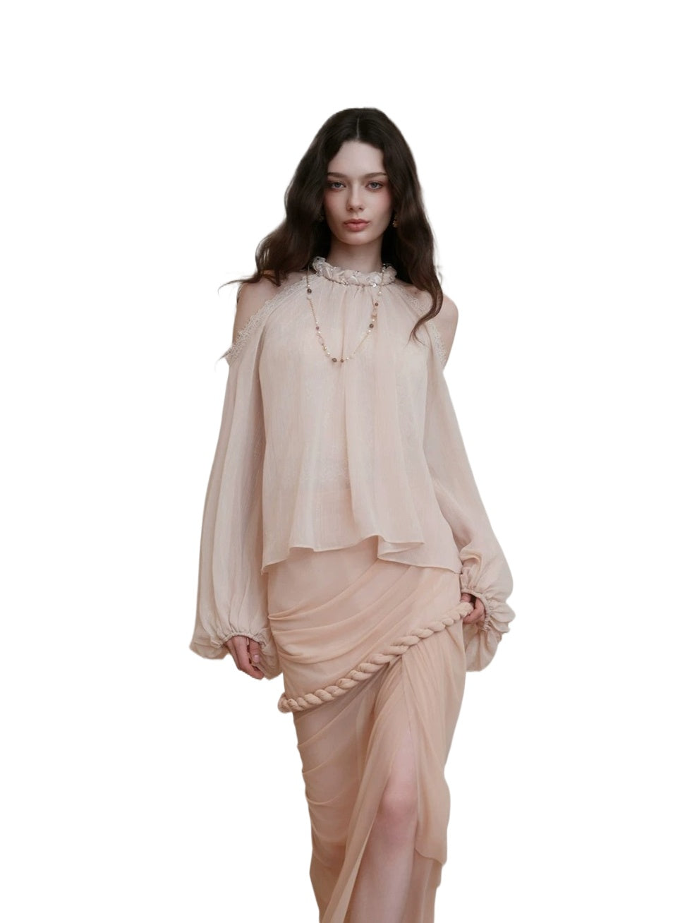 Puff Sleeve Chiffon Blouse