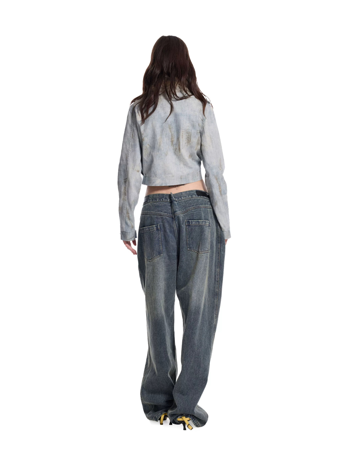Distressed Fur Collar Denim Jacket