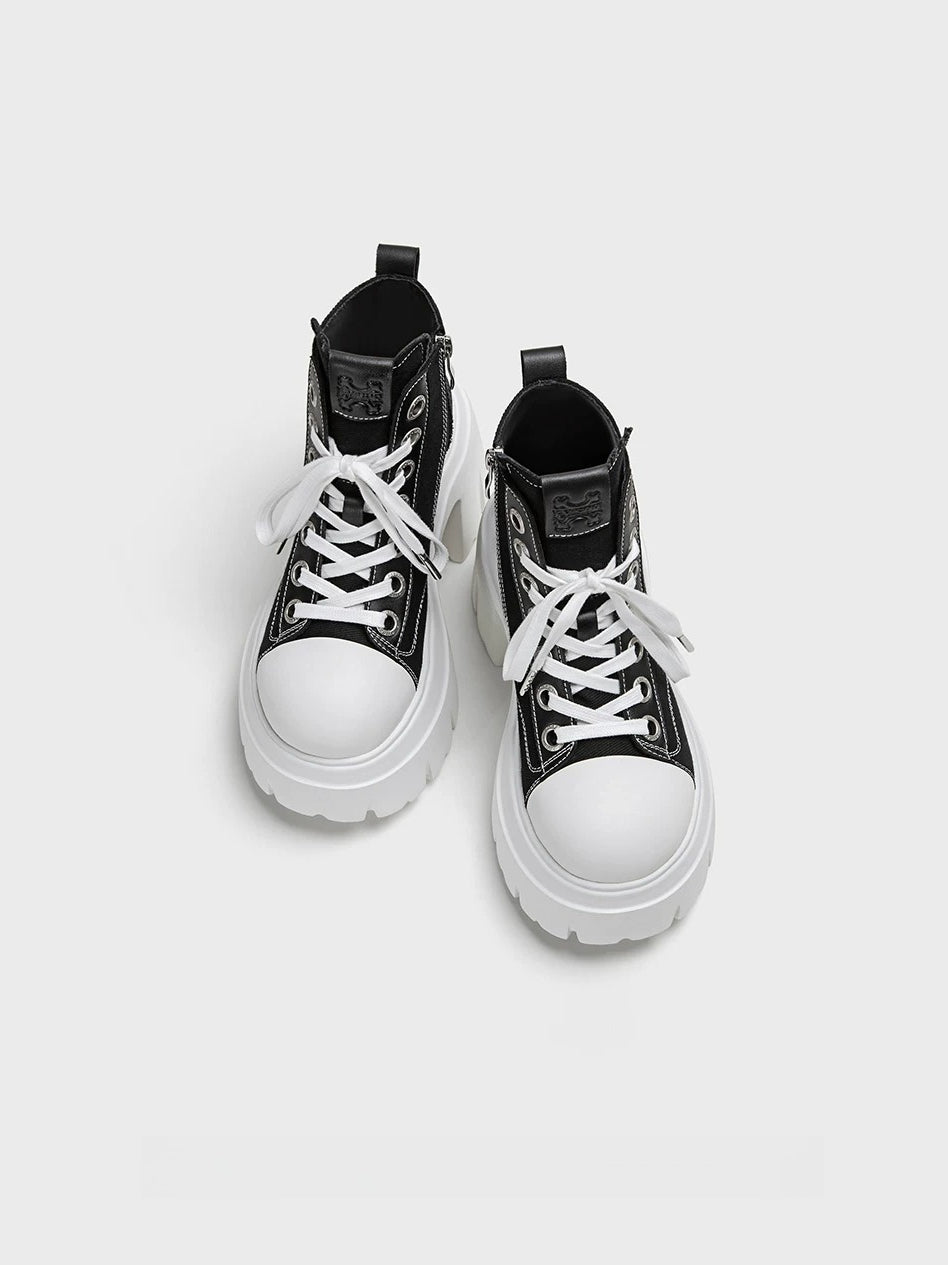 Platform Canvas Short Boots