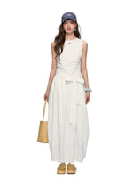 Sleeveless Tie-Waist A-Line Sundress
