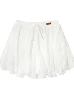 High-Waist Lace Tie Puff Skirt