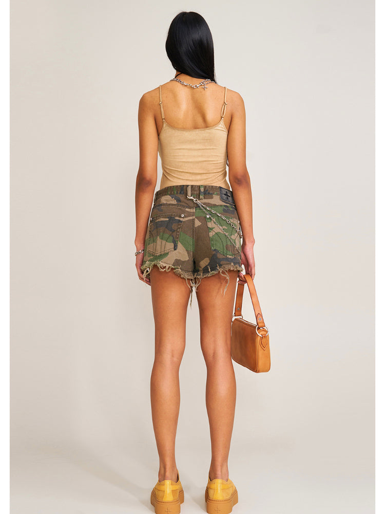 Compass Wild Denim Shorts Army Green Camouflage