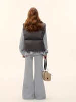 90% Down Puffer Stand-Collar Drawstring Vest